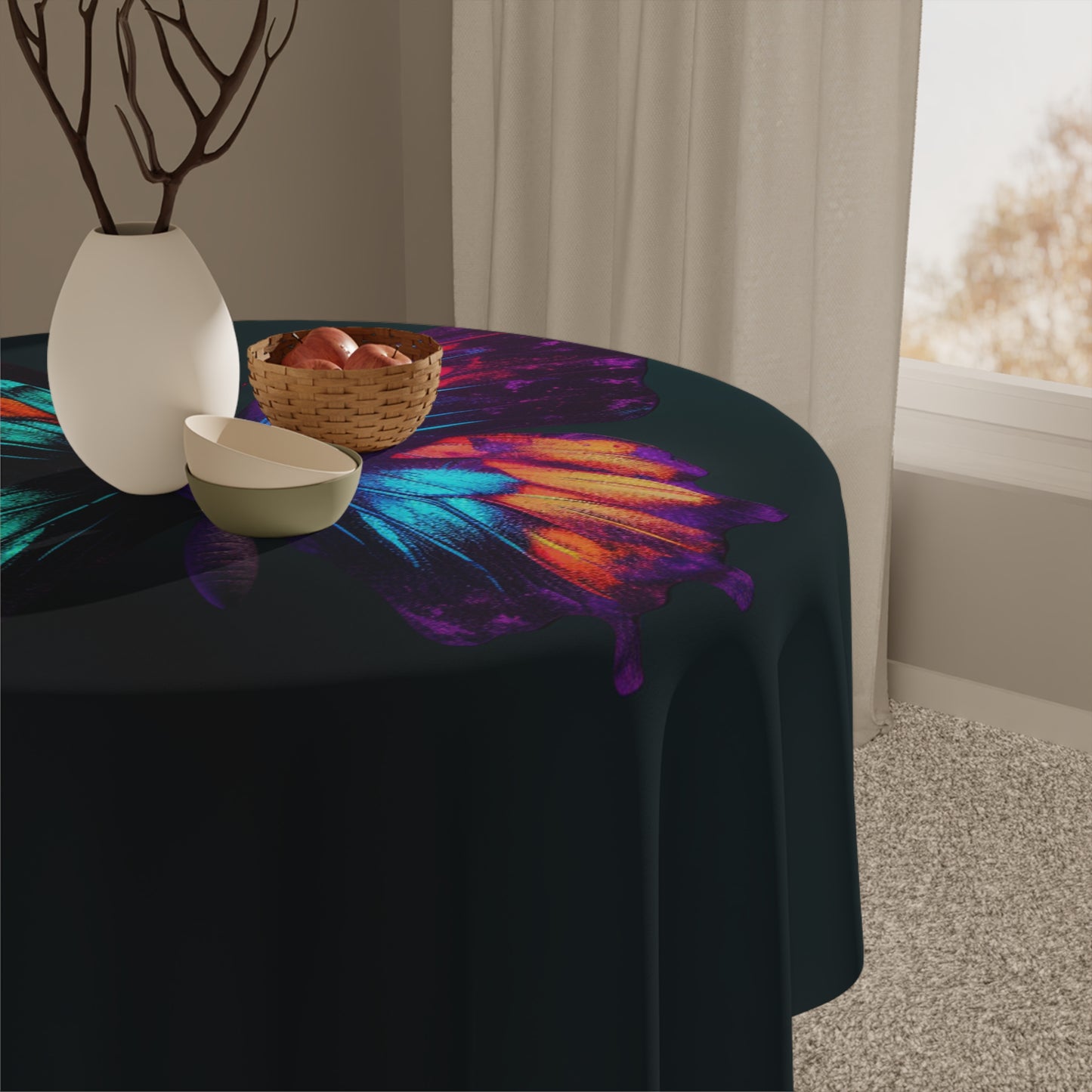 Tablecloth Hyper Colorful Butterfly Purple 1