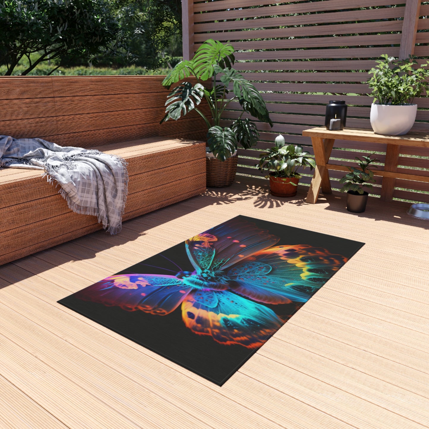 Outdoor Rug  Raw Hyper Color Butterfly 4