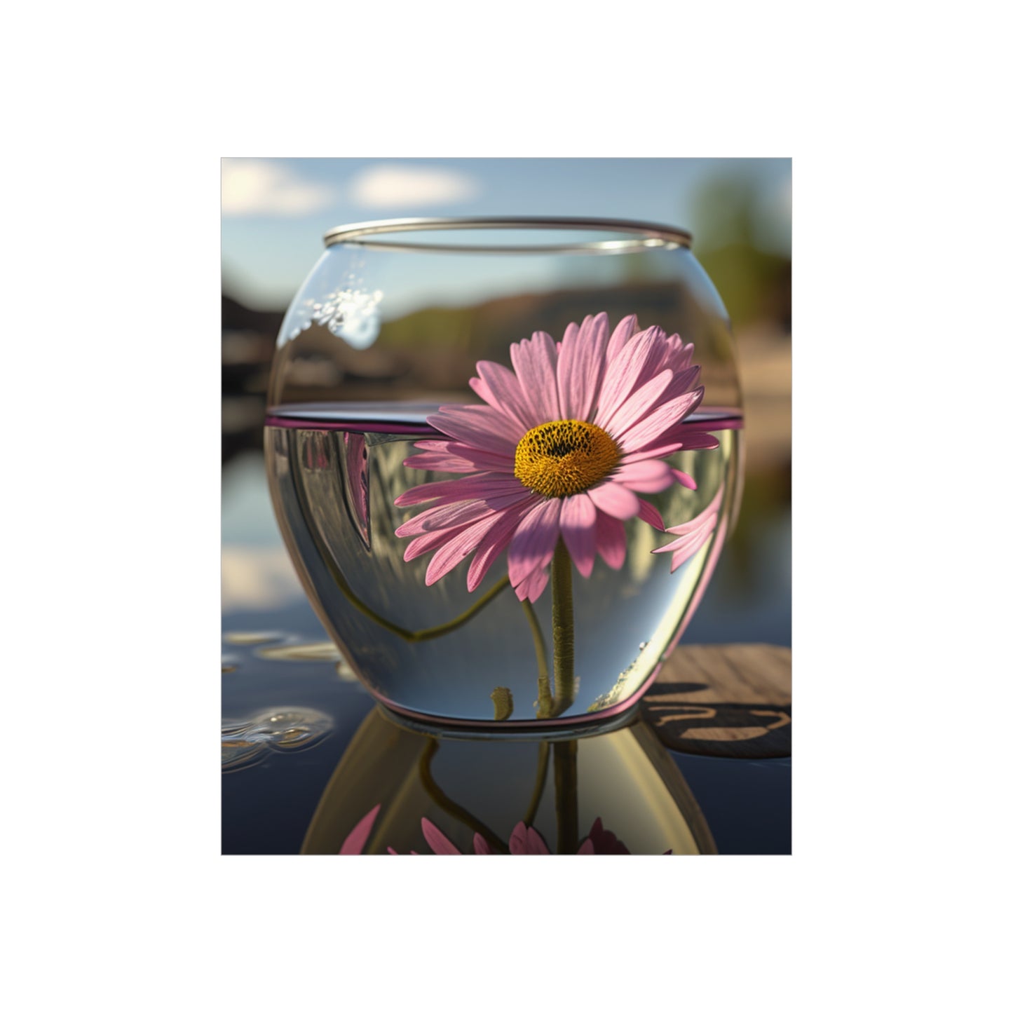 Premium Matte Vertical Posters Daisy in a vase 1