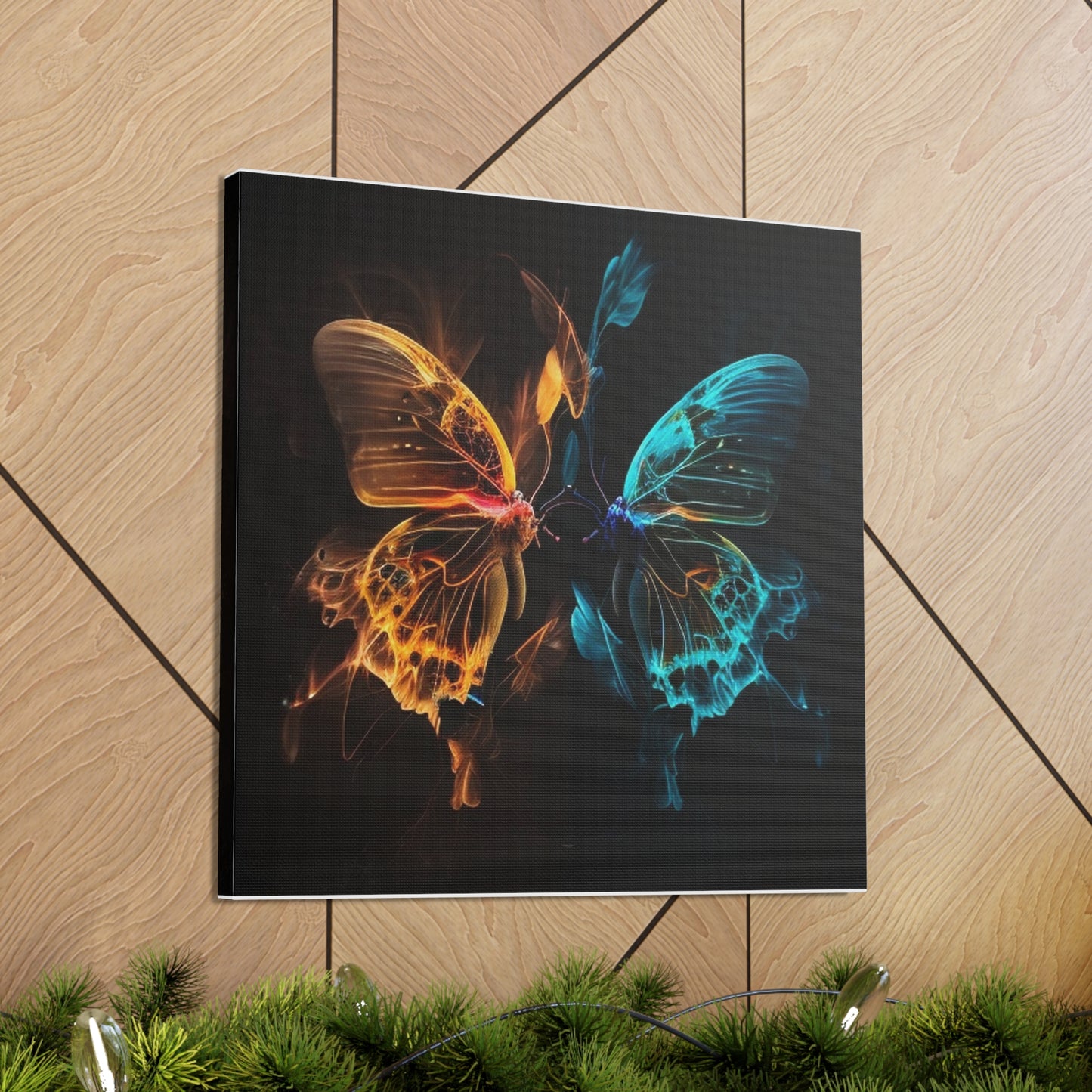 Canvas Gallery Wraps Kiss Neon Butterfly 2