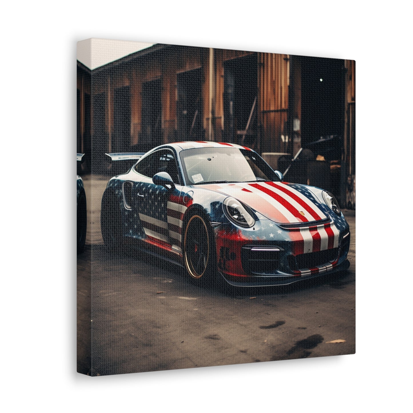 Canvas Gallery Wraps American Flag Porsche 3