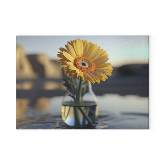 Glass Cutting Board yello Gerbera glass 4