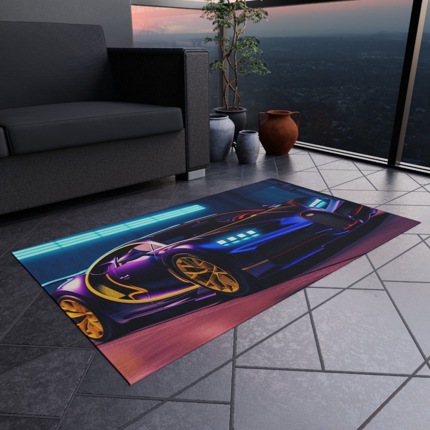 Outdoor Rug  Hyper Bugatti Neon Chiron 4