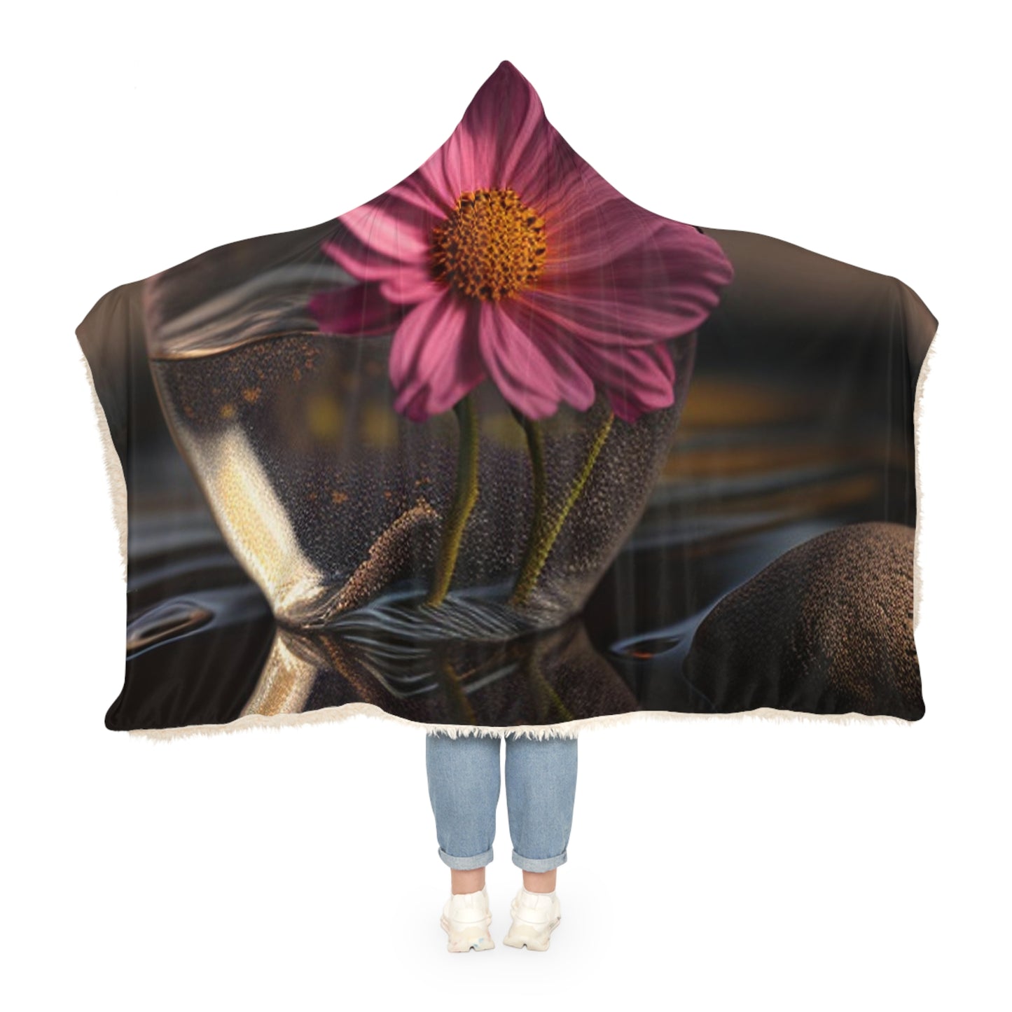 Snuggle Hooded Blanket Pink Daisy 4