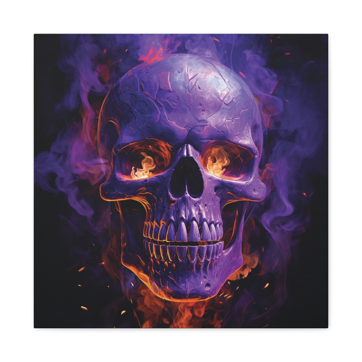 Canvas Gallery Wraps Skull Flames 1