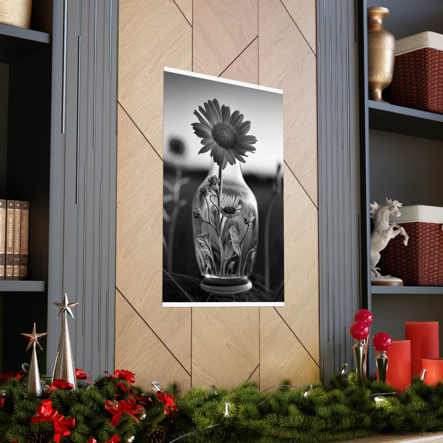 Premium Matte Vertical Posters Yellw Sunflower in a vase 2