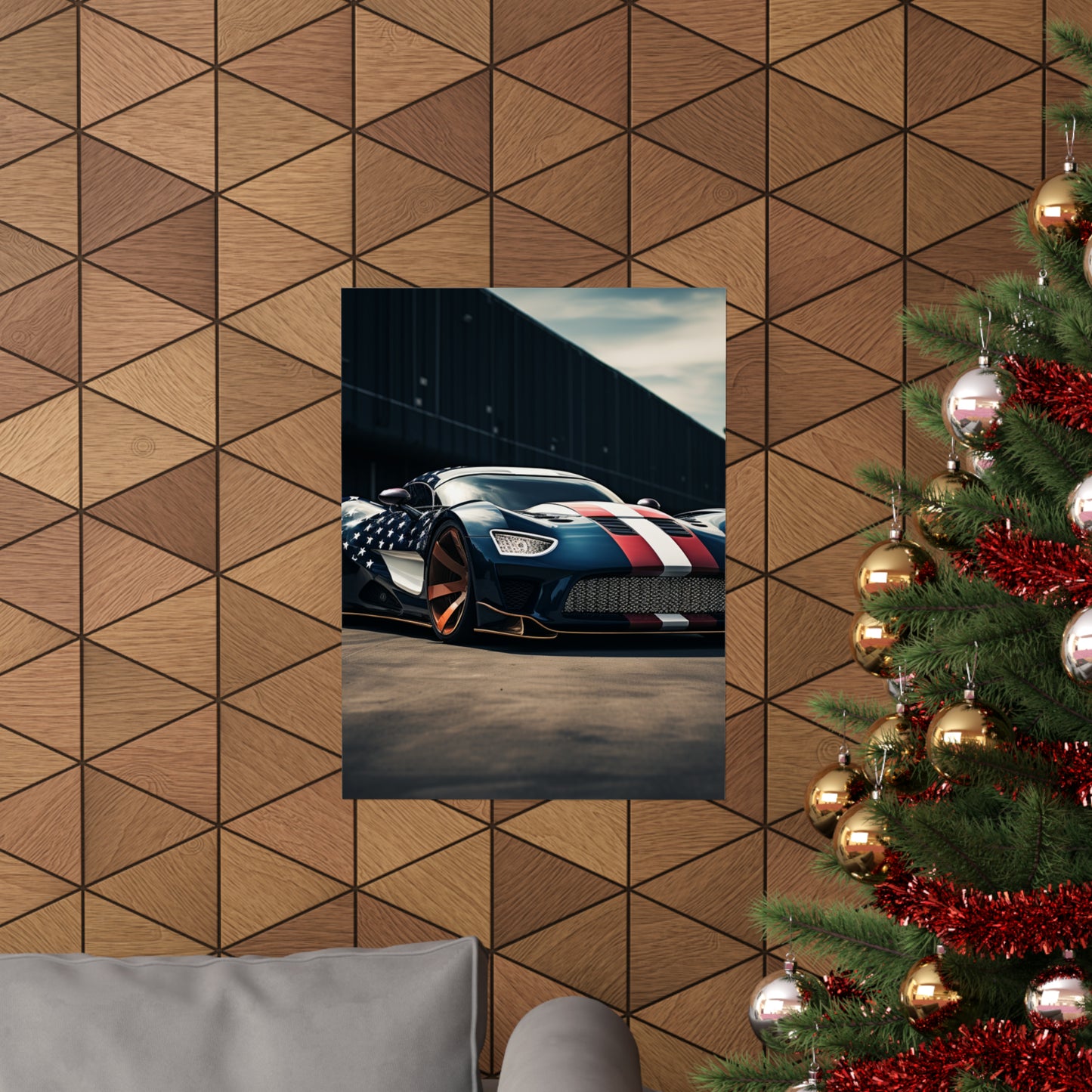 Premium Matte Vertical Posters Bugatti Flag American 2