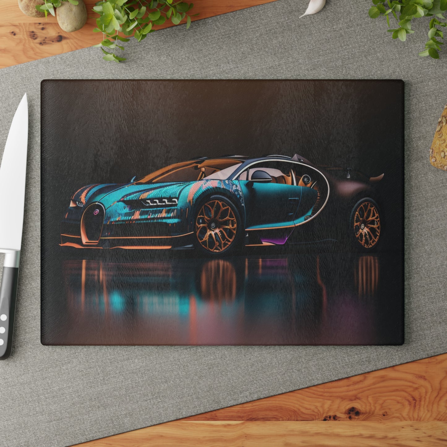 Glass Cutting Board Bugatti Blue 2