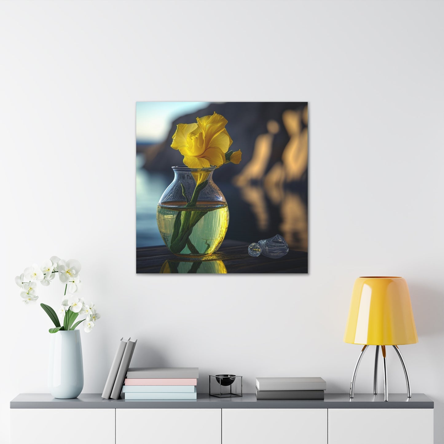 Canvas Gallery Wraps Yellow Gladiolus glass 3