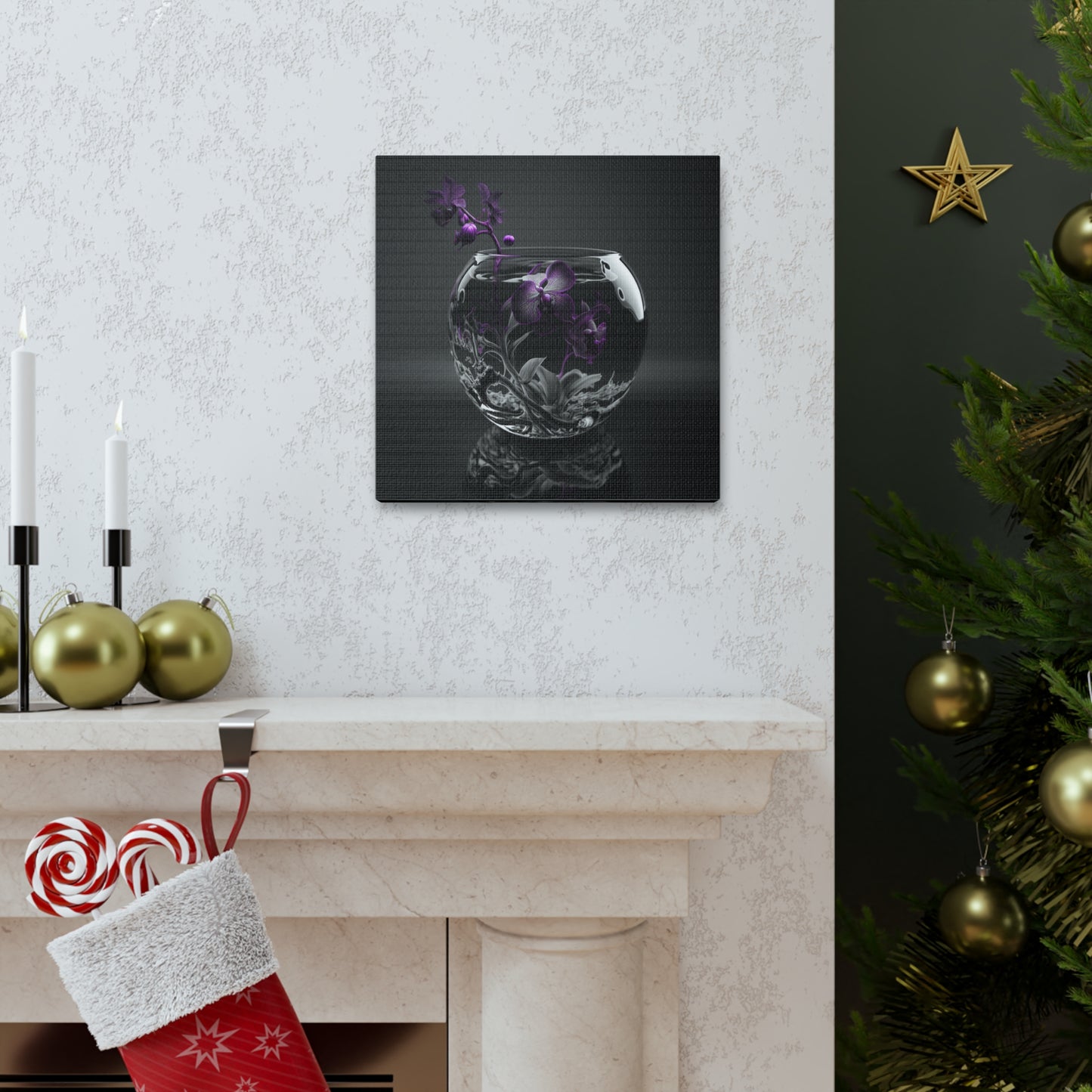 Canvas Gallery Wraps Purple Orchid Glass vase 3