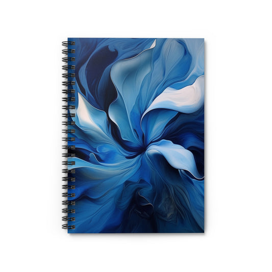 Spiral Notebook - Ruled Line Abstract Blue Tulip 4