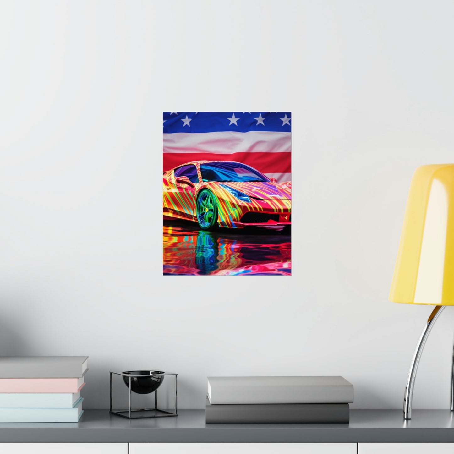 Premium Matte Vertical Posters Hyper Colorfull Ferrari 4