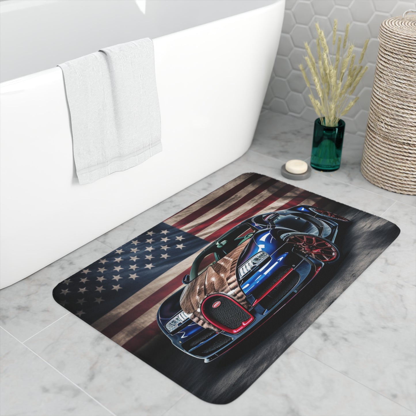 Memory Foam Bath Mat Bugatti American Flag 4