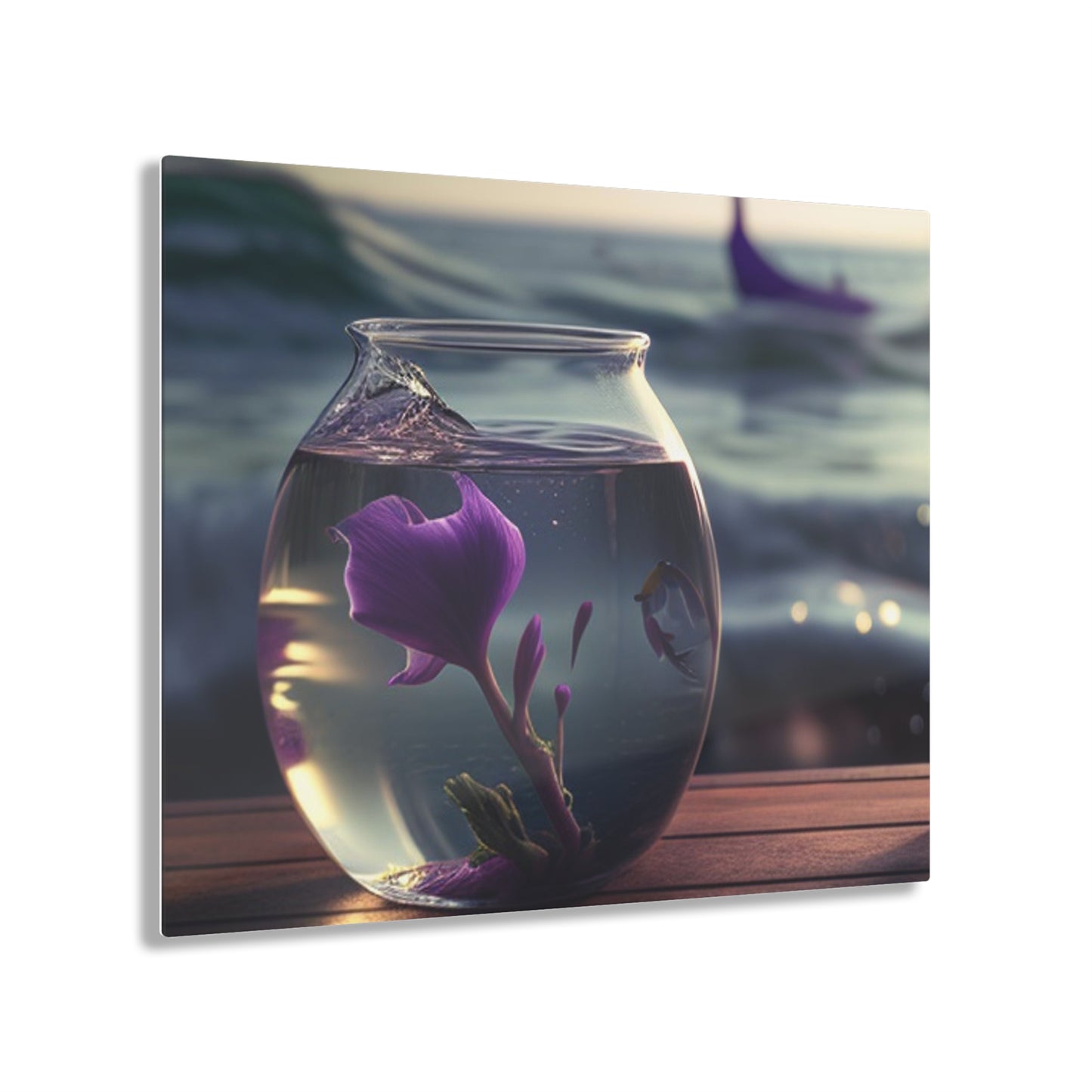 Acrylic Prints Purple Sweet pea in a vase 1