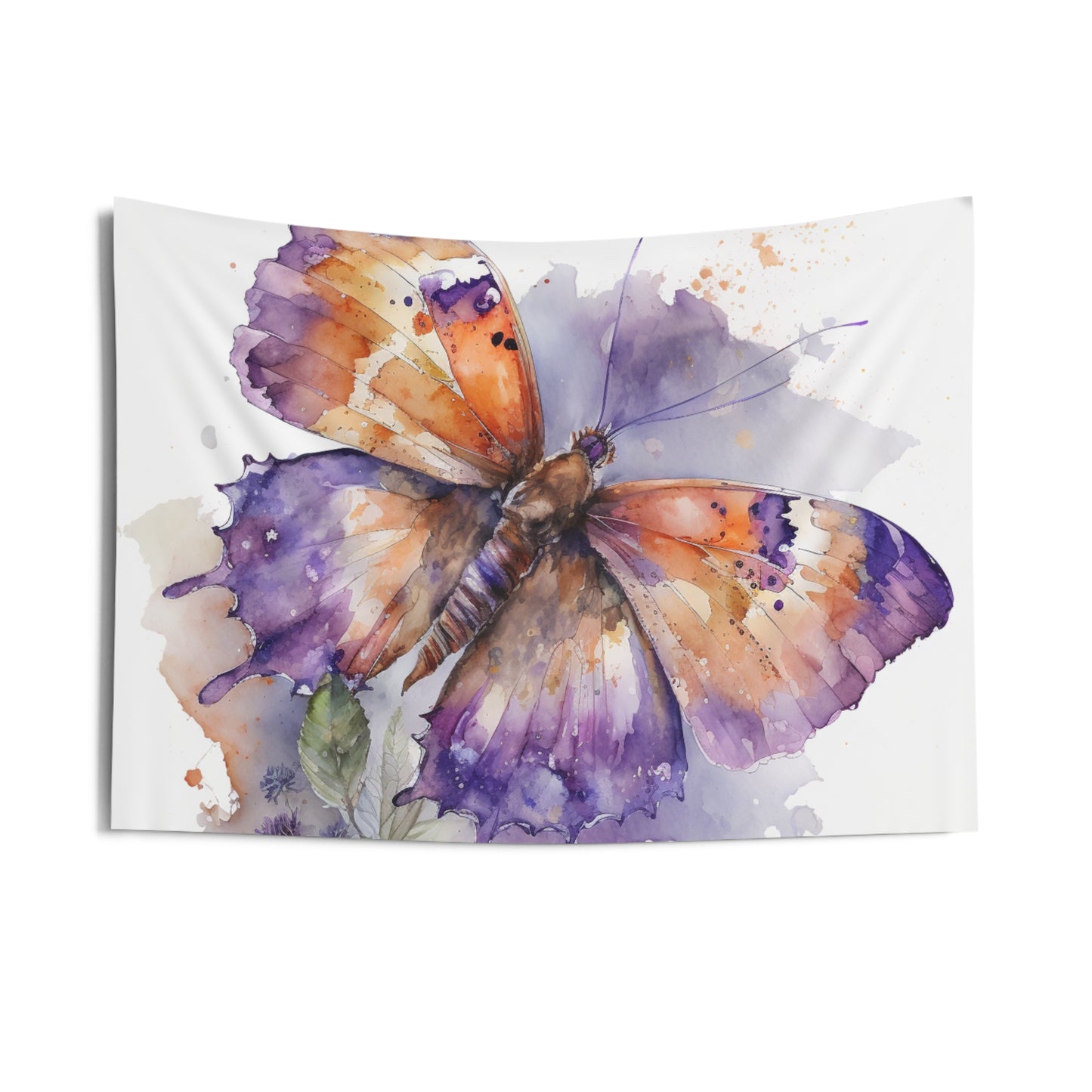 Indoor Wall Tapestries MerlinRose Watercolor Butterfly 1