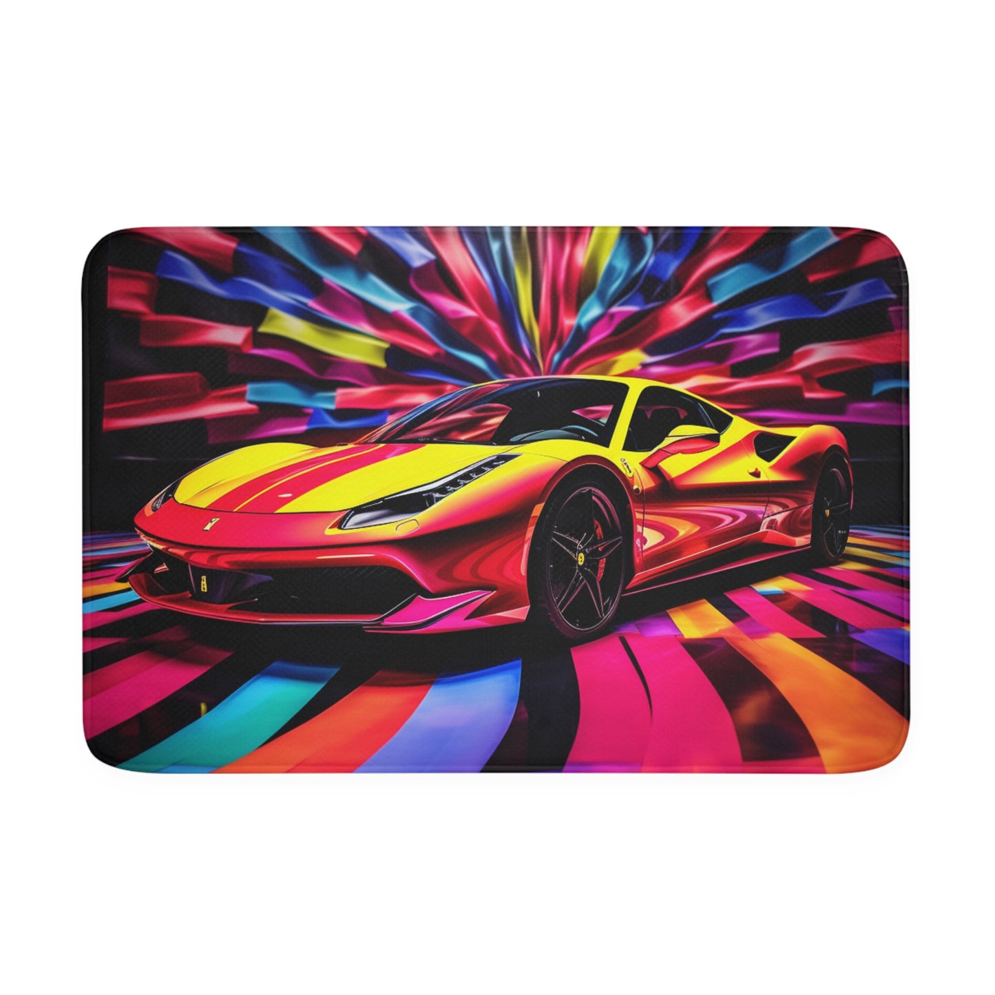 Memory Foam Bath Mat Macro Flag Ferrari 3