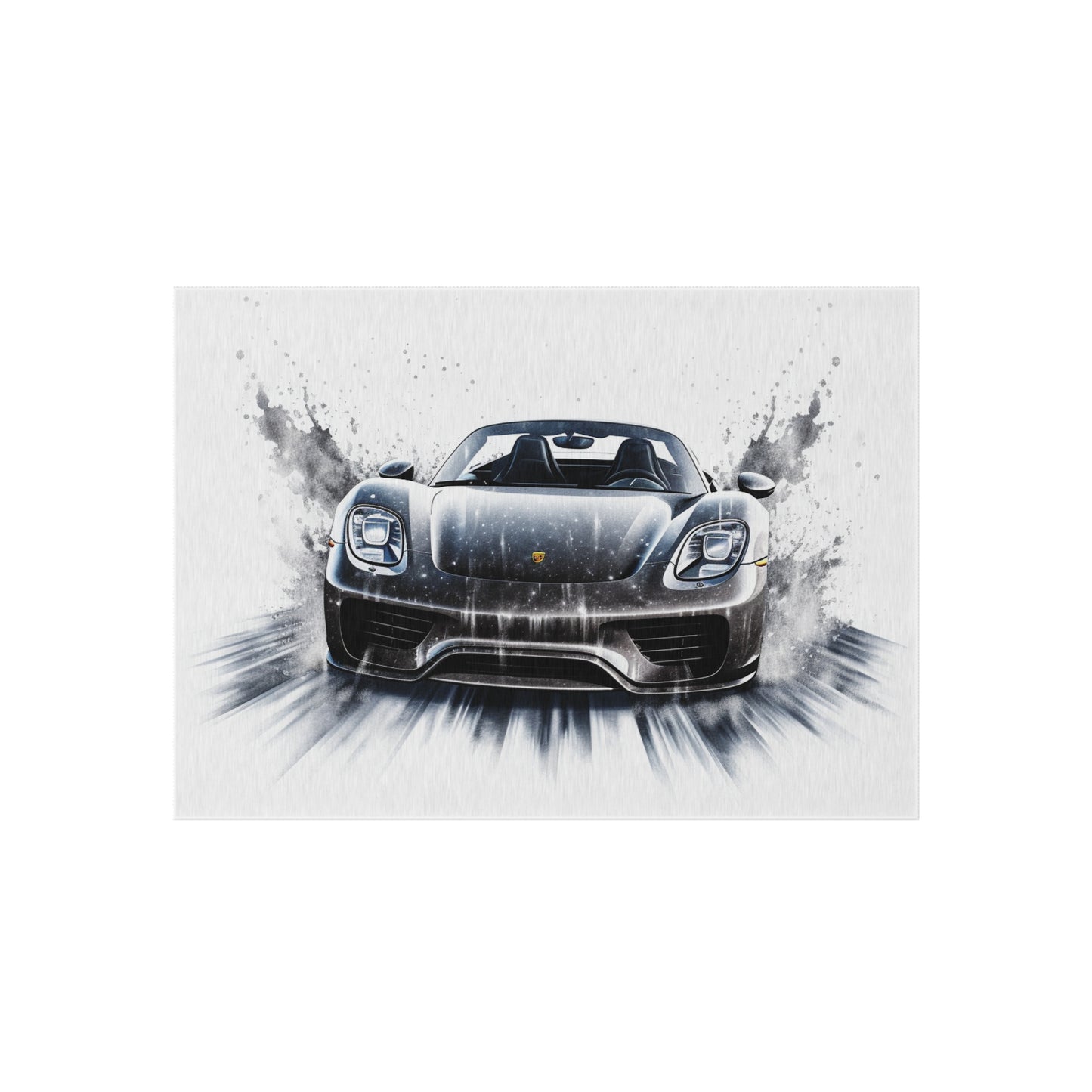 Outdoor Rug  918 Spyder white background driving fast with water splashing 3