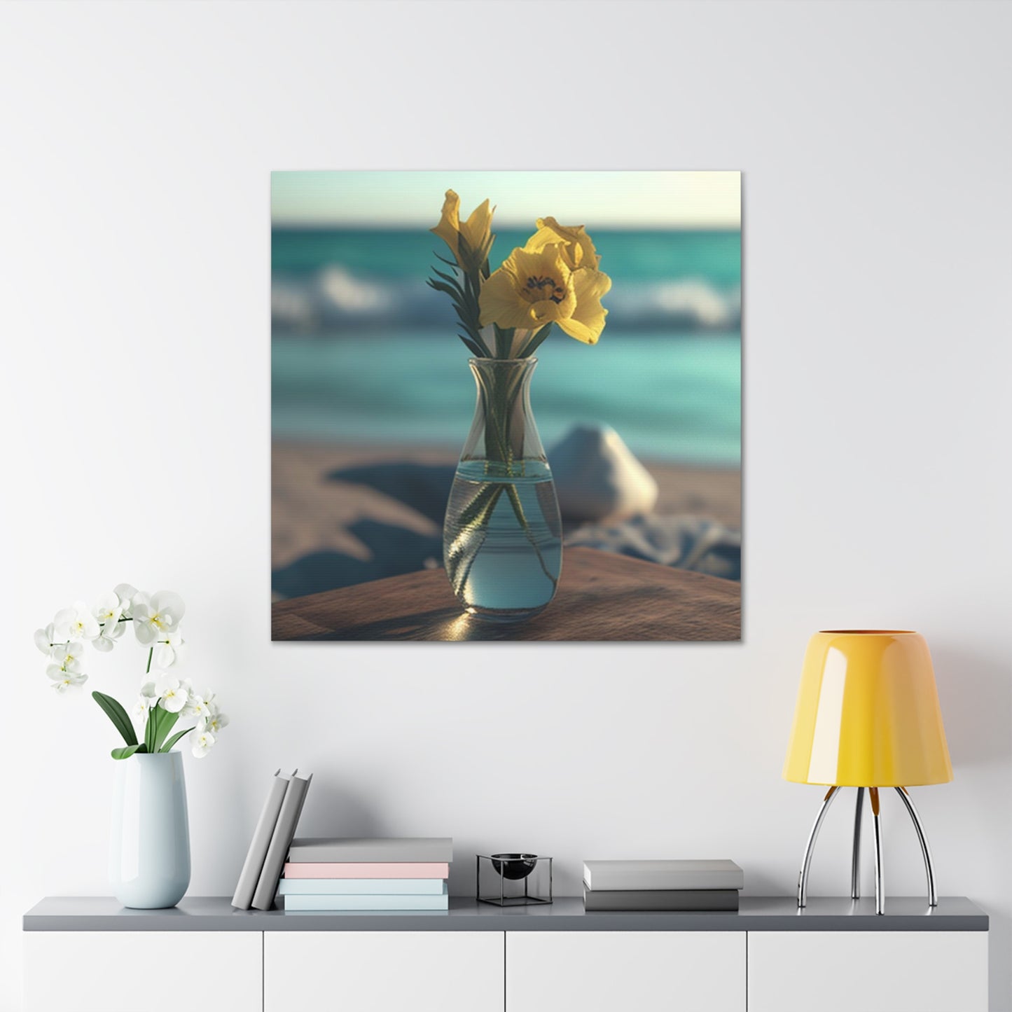Canvas Gallery Wraps Yellow Gladiolus glass 4