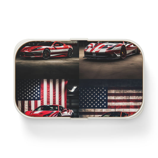 Bento Lunch Box American Flag Background Ferrari 5