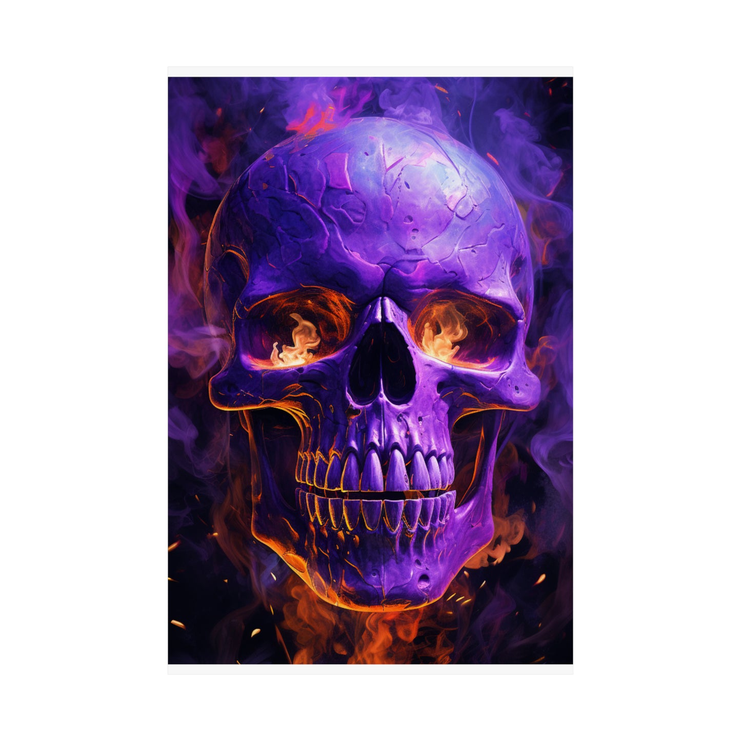 Premium Matte Vertical Posters Skull Flames 1