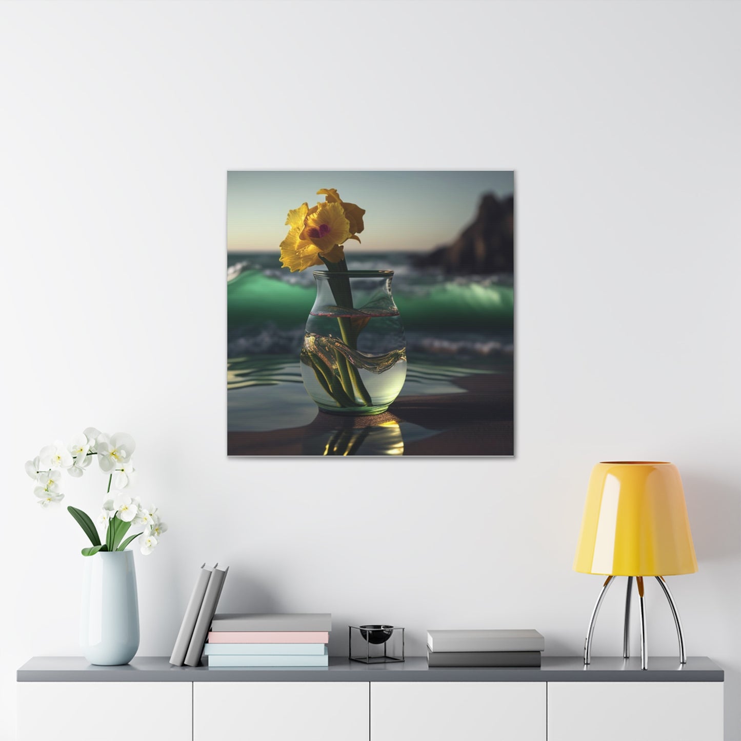 Canvas Gallery Wraps Yellow Gladiolus glass 1