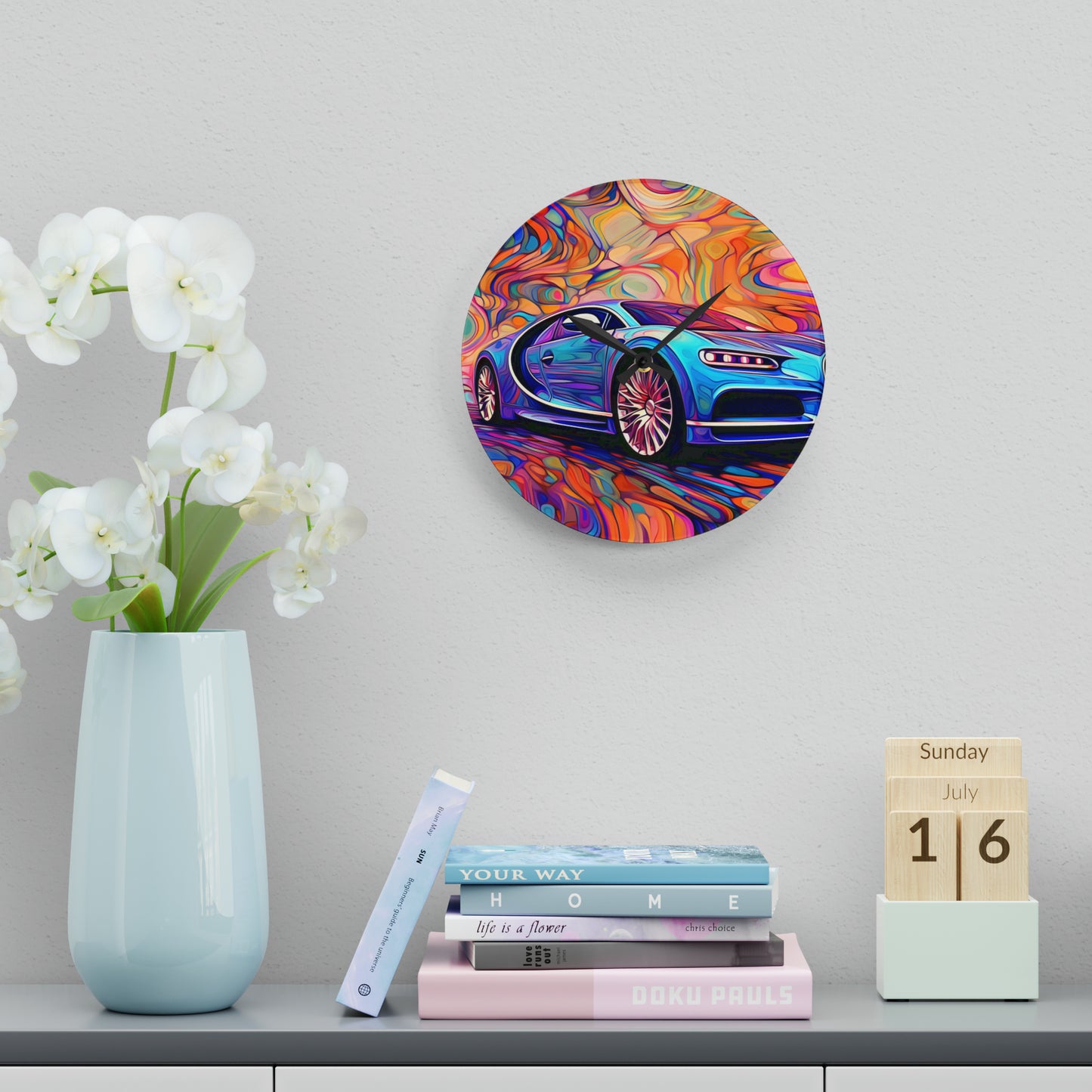 Acrylic Wall Clock Bugatti Abstract Concept 3