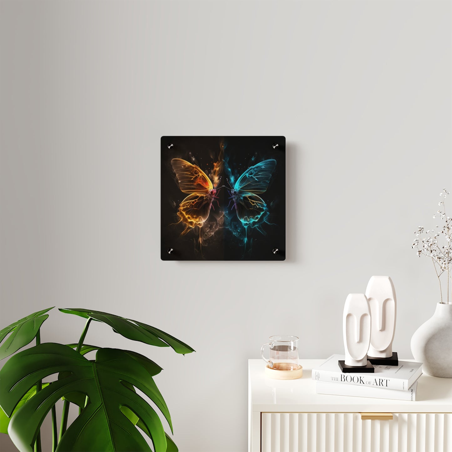 Acrylic Wall Art Panels Kiss Neon Butterfly 7