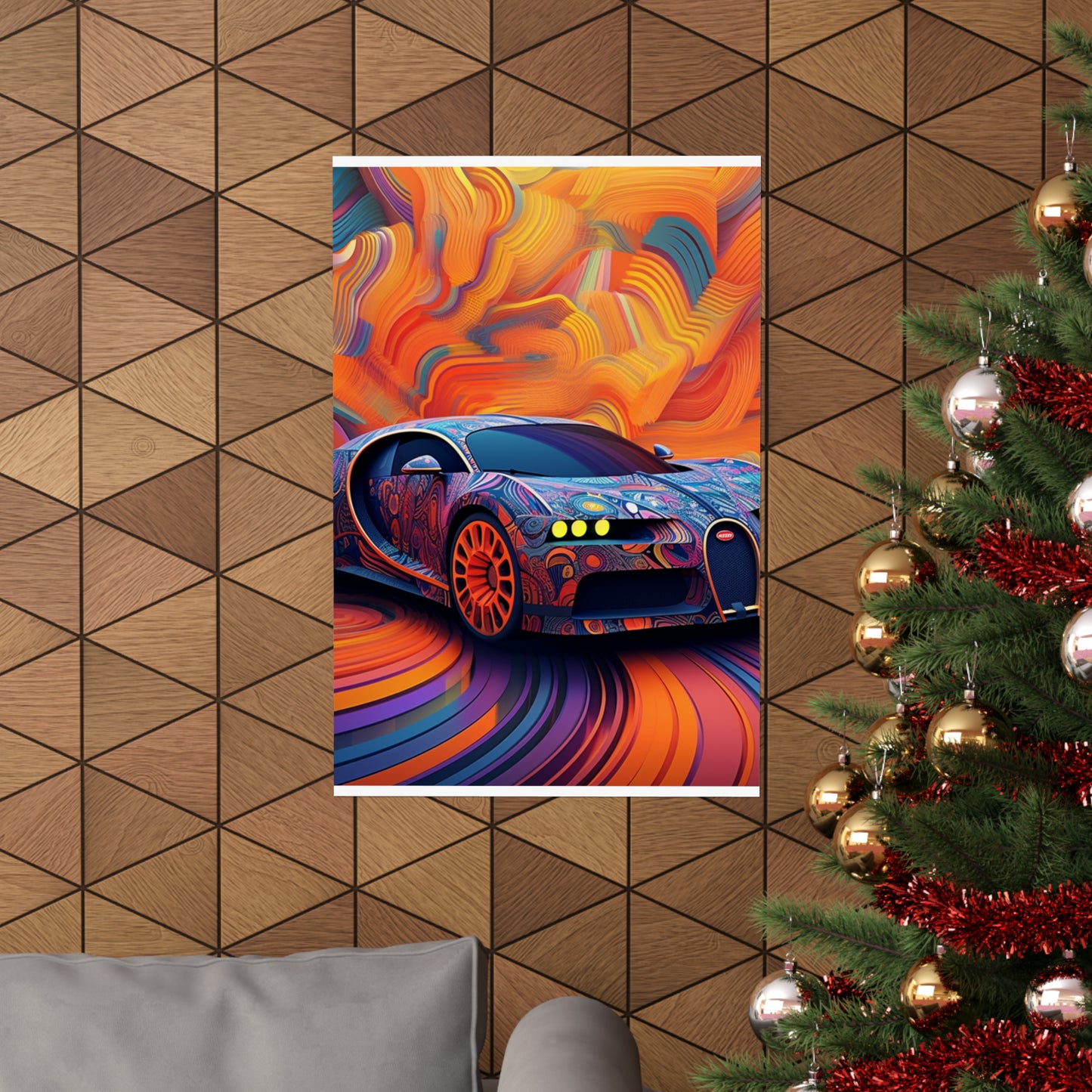 Premium Matte Vertical Posters Bugatti Abstract Concept 4