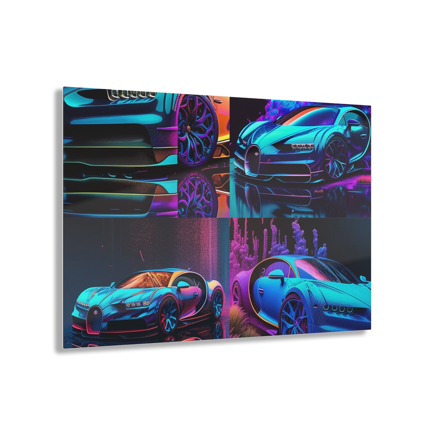 Acrylic Prints Bugatti Neon Chiron 5