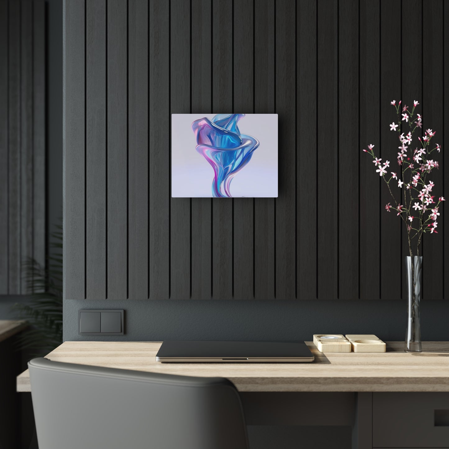 Acrylic Prints Pink & Blue Tulip Rose 2