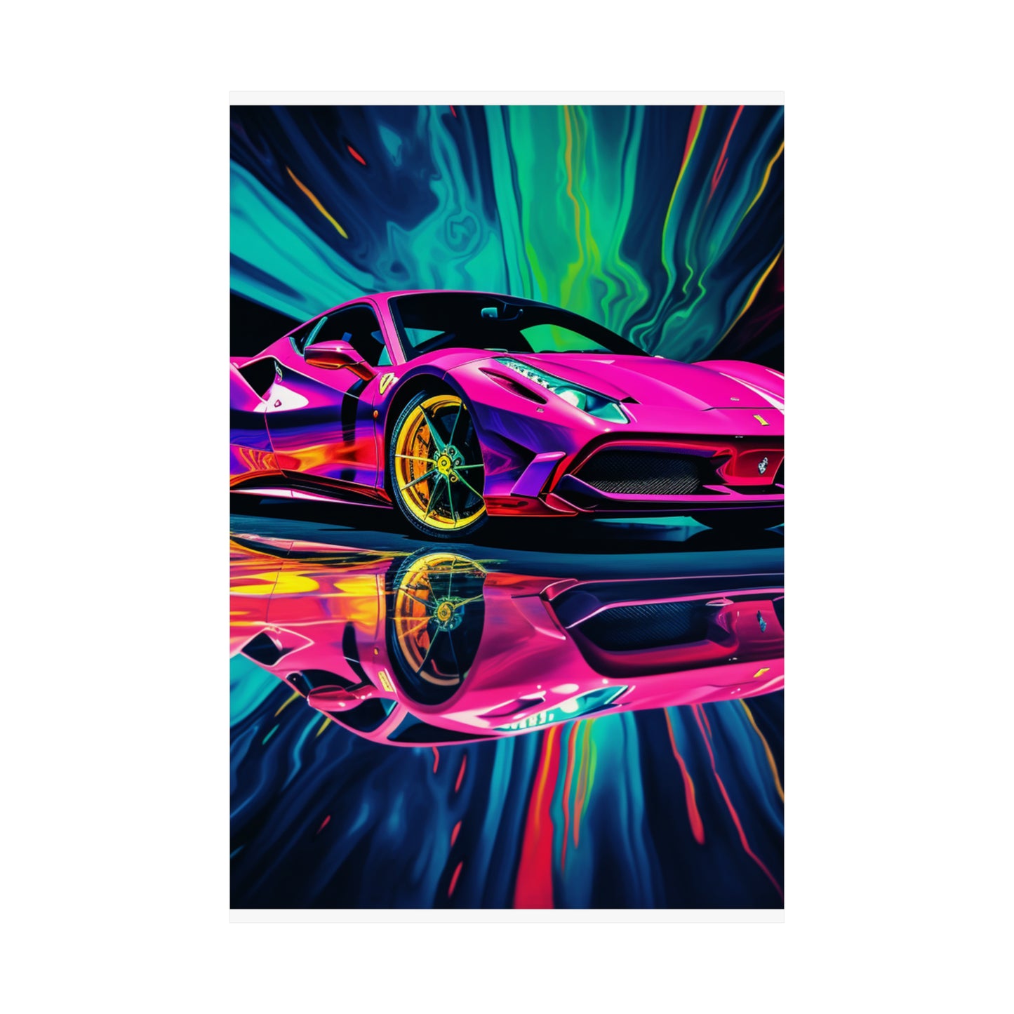 Premium Matte Vertical Posters Pink Ferrari Macro 4