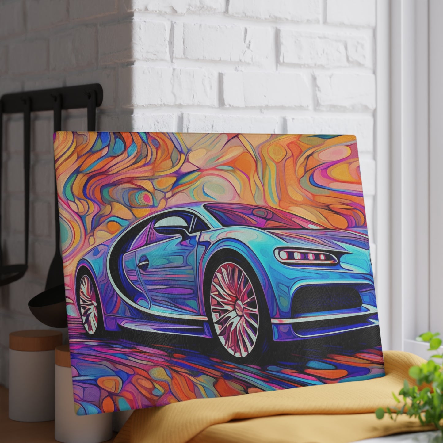 Glass Cutting Board Bugatti Abstract Concept 3