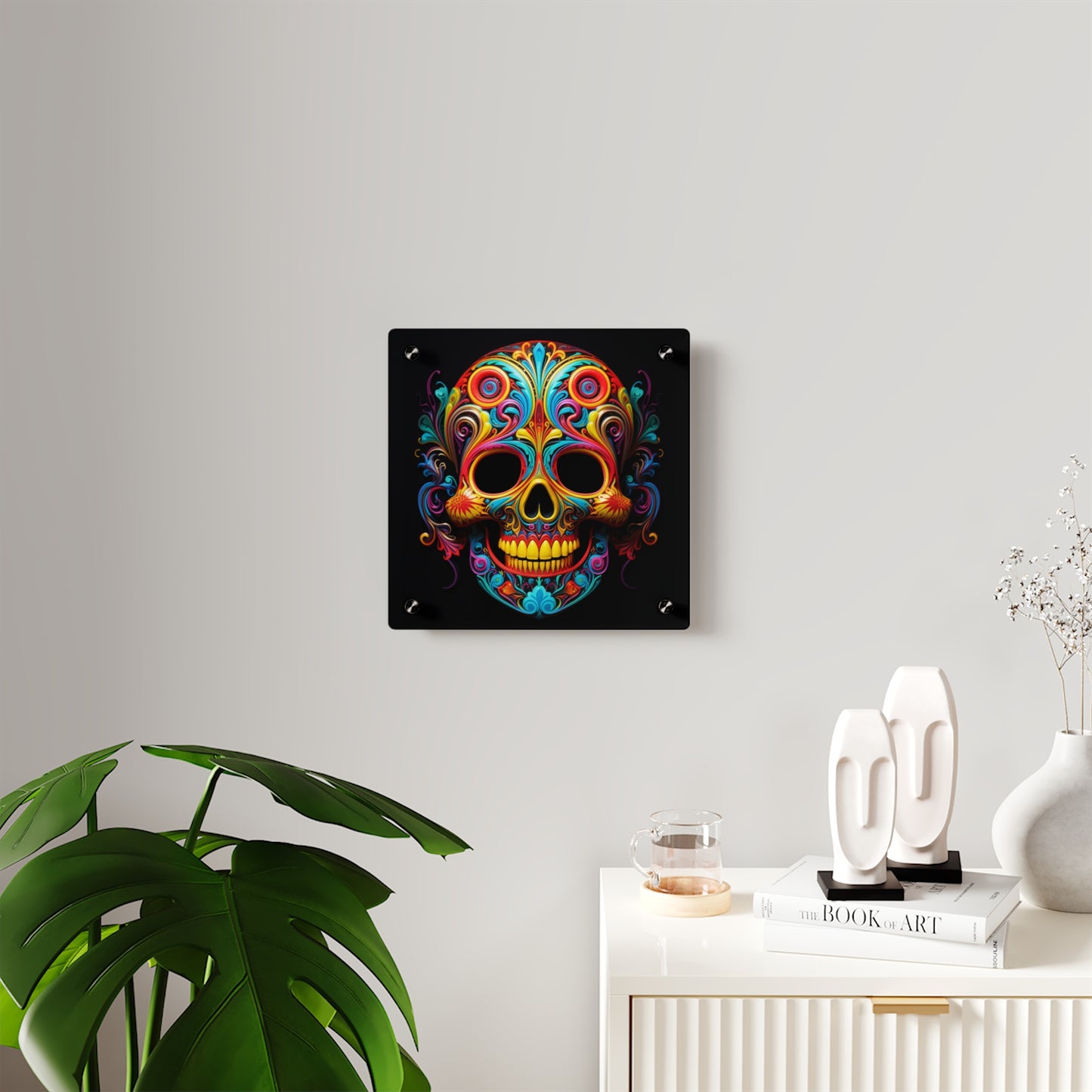 Acrylic Wall Art Panels Macro Skull Color 1