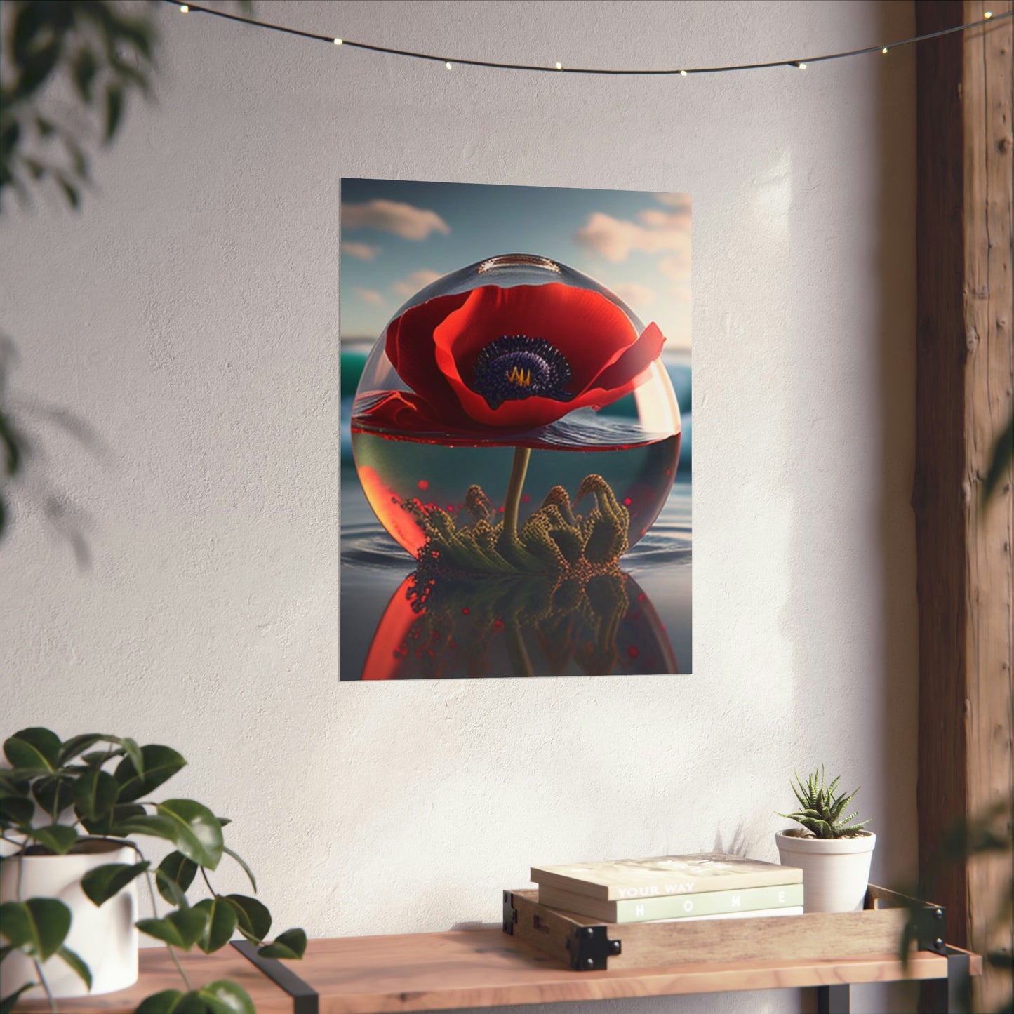 Premium Matte Vertical Posters Red Anemone in a Vase 4