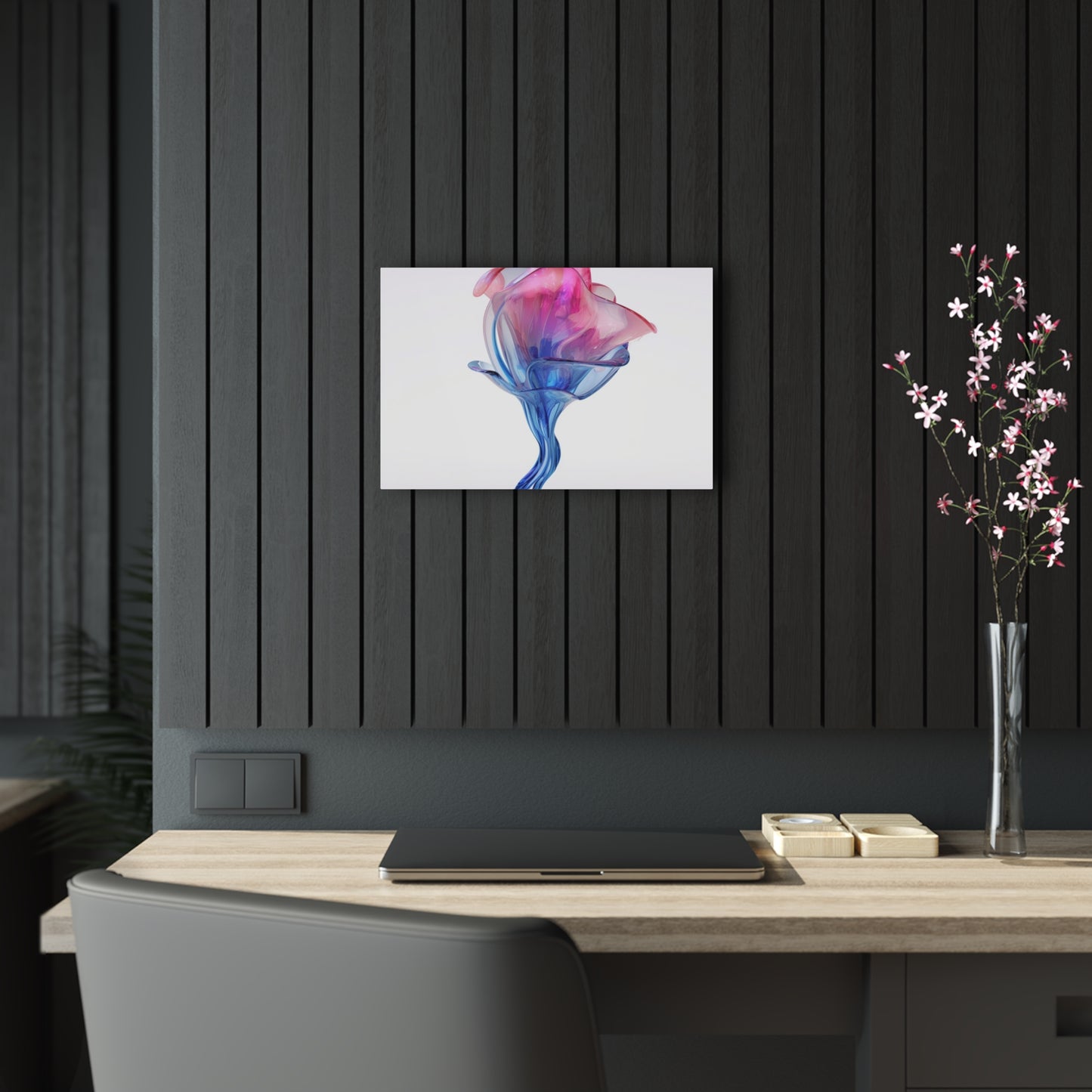 Acrylic Prints Pink & Blue Tulip Rose 4