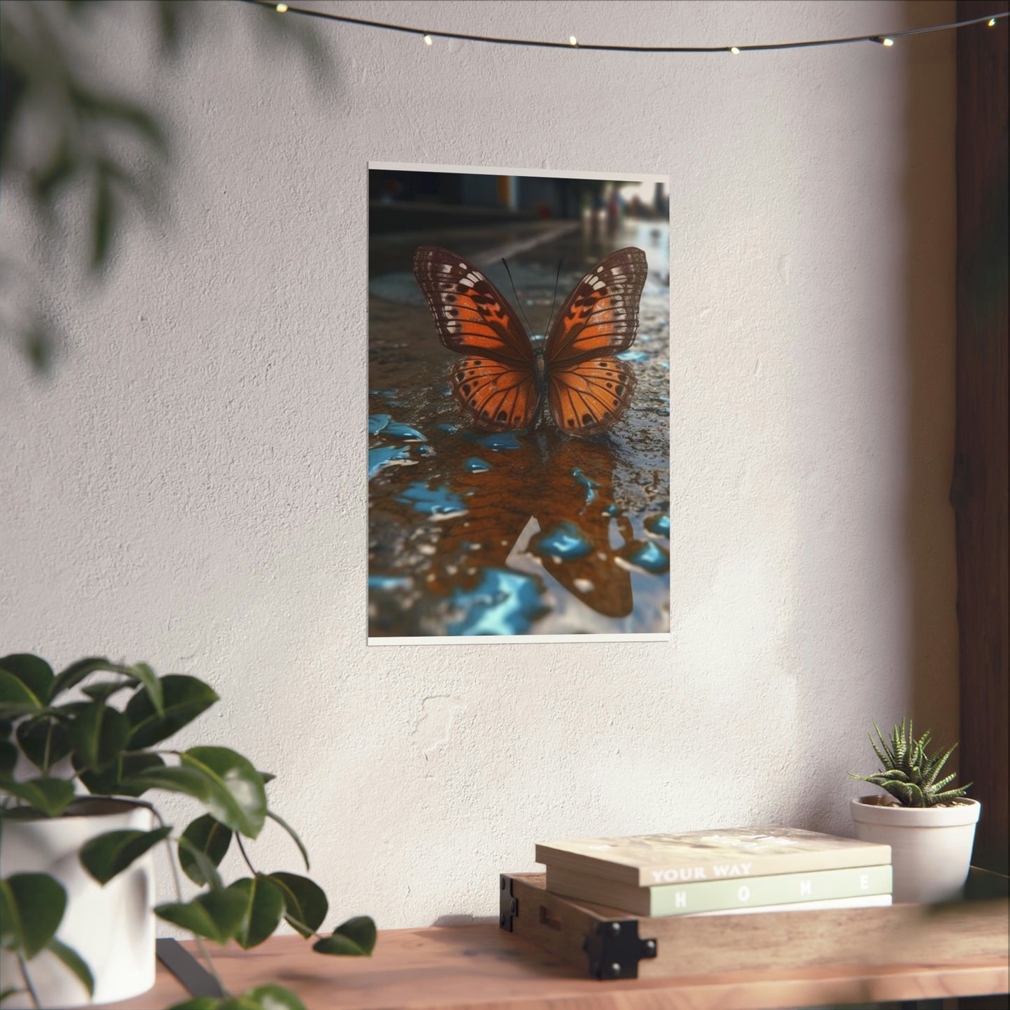 Premium Matte Vertical Posters Water Butterfly Street 2