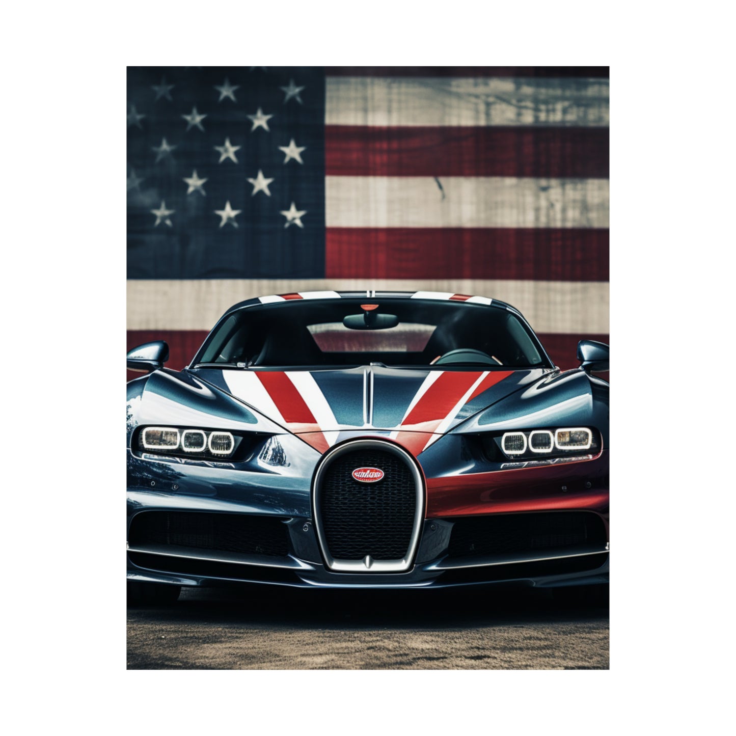 Premium Matte Vertical Posters Bugatti Flag 2