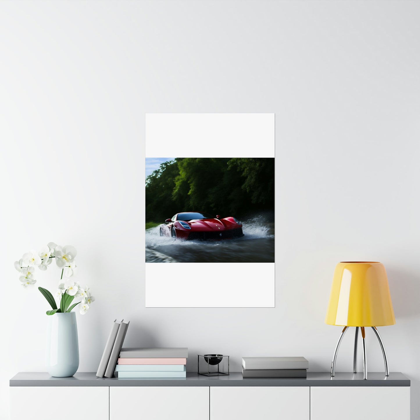 Premium Matte Vertical Posters Water Ferrari Splash 1