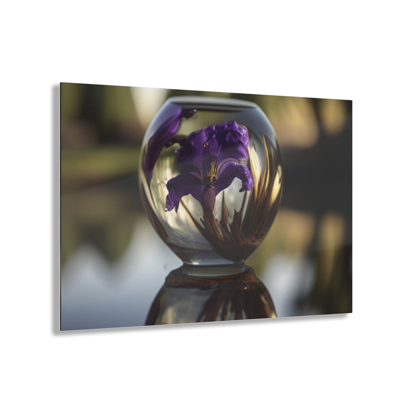 Acrylic Prints Purple Iris in a vase 2