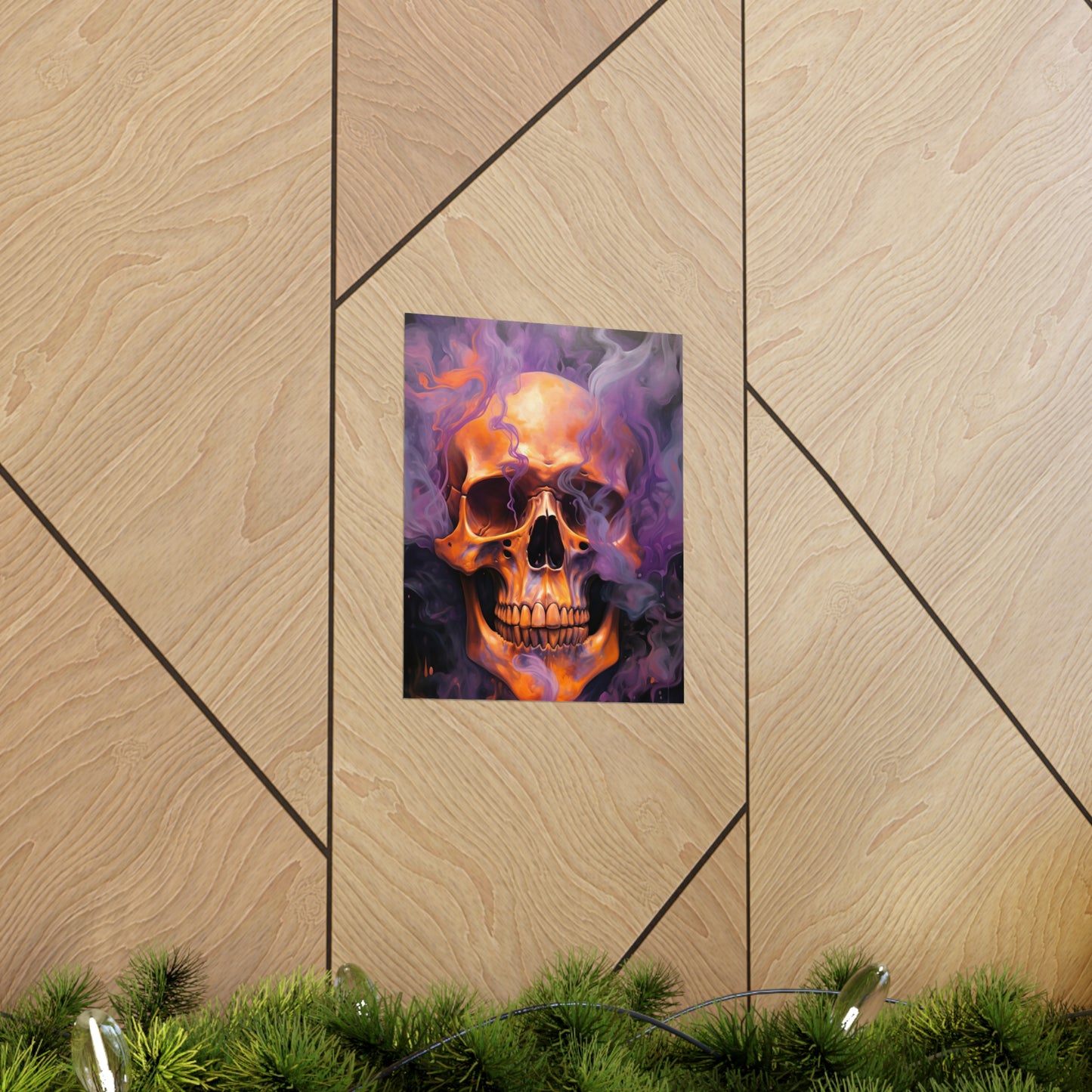 Premium Matte Vertical Posters Skull Flames 4