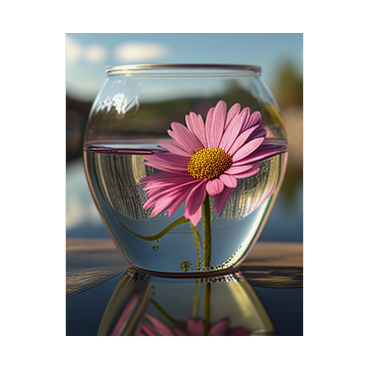 Premium Matte Vertical Posters Pink Daisy 3