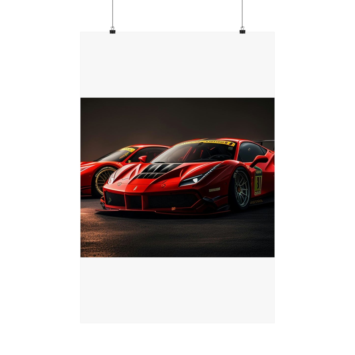 Premium Matte Vertical Posters Ferrari Red 4