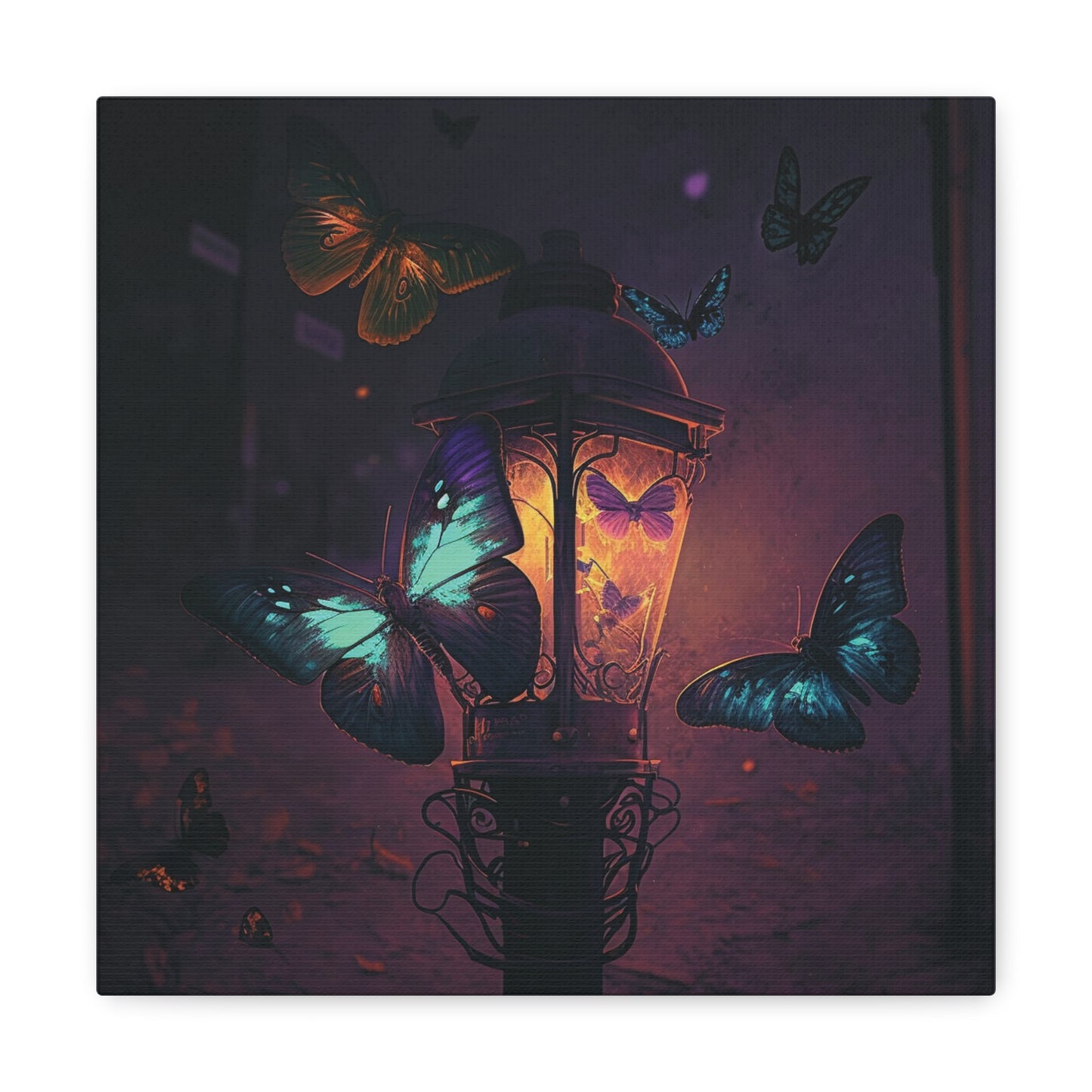 Canvas Gallery Wraps Street Light Butterfly 4