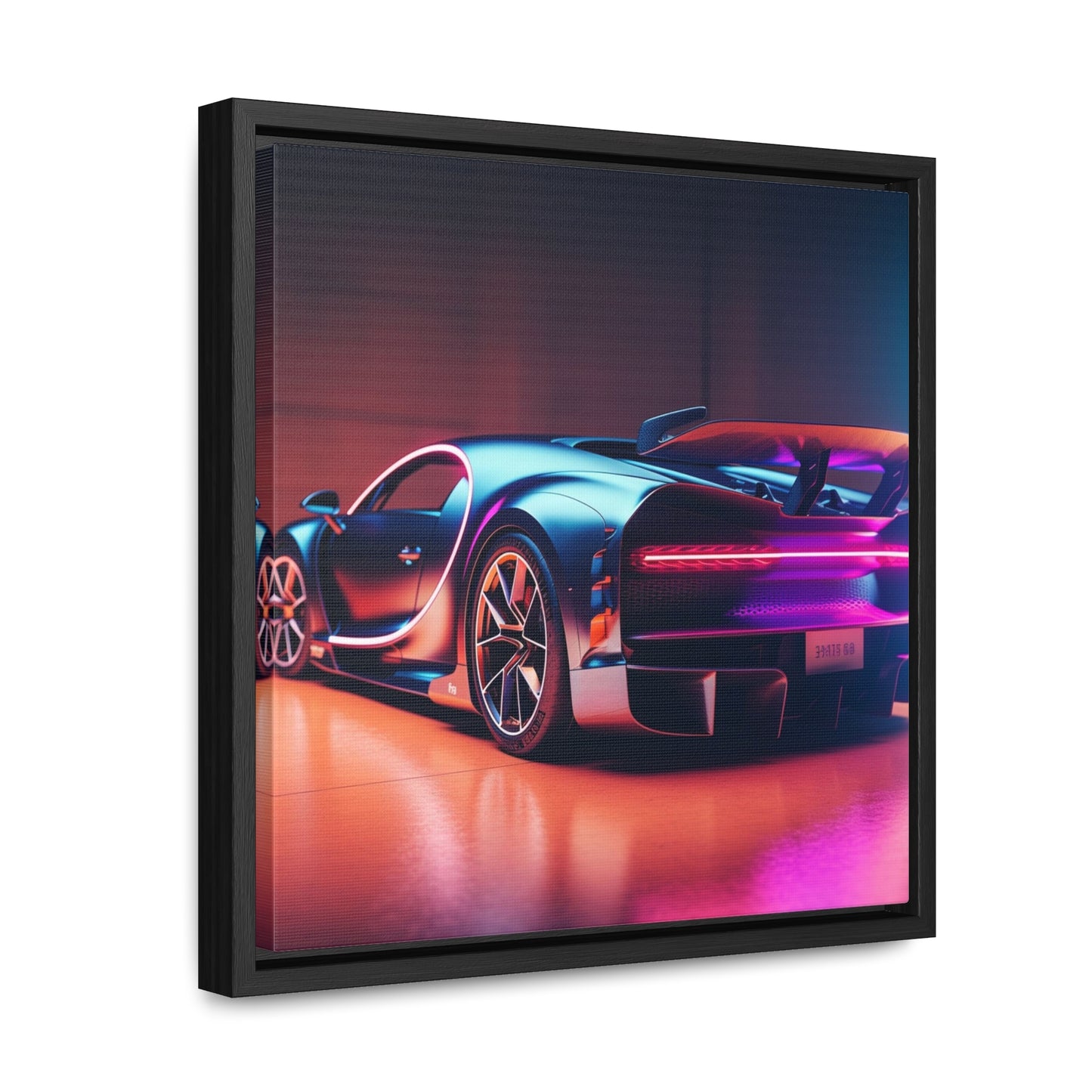 Gallery Canvas Wraps, Square Frame Hyper Bugatti Neon Chiron 2