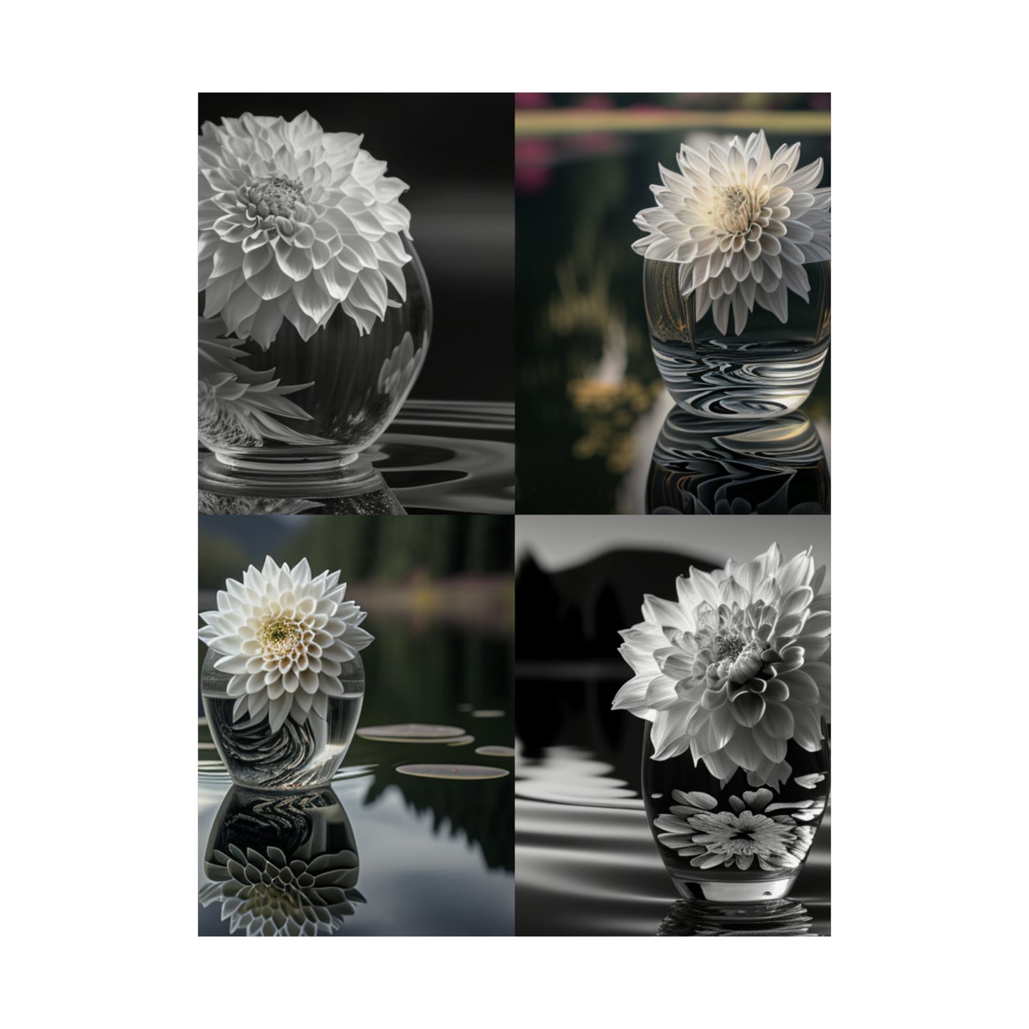 Premium Matte Vertical Posters White Dahlia 5