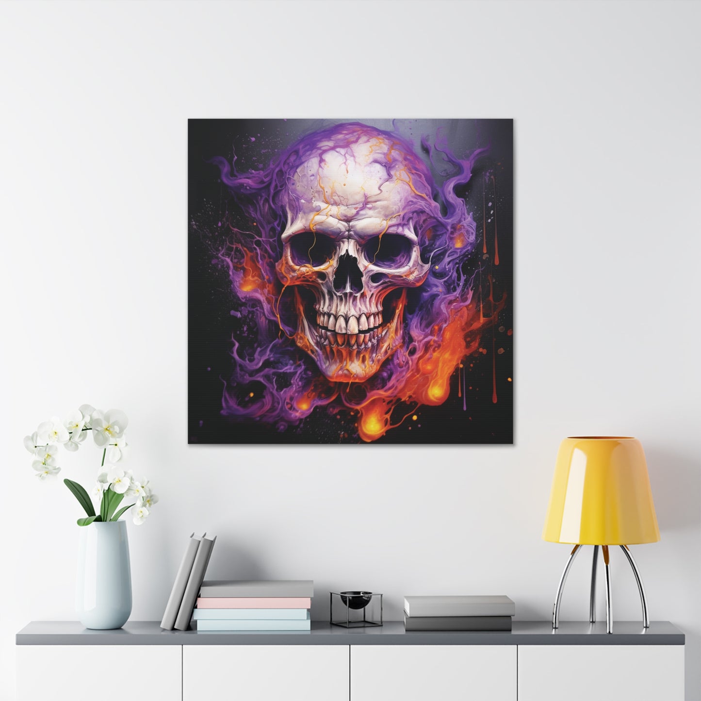 Canvas Gallery Wraps Skull Flames 2
