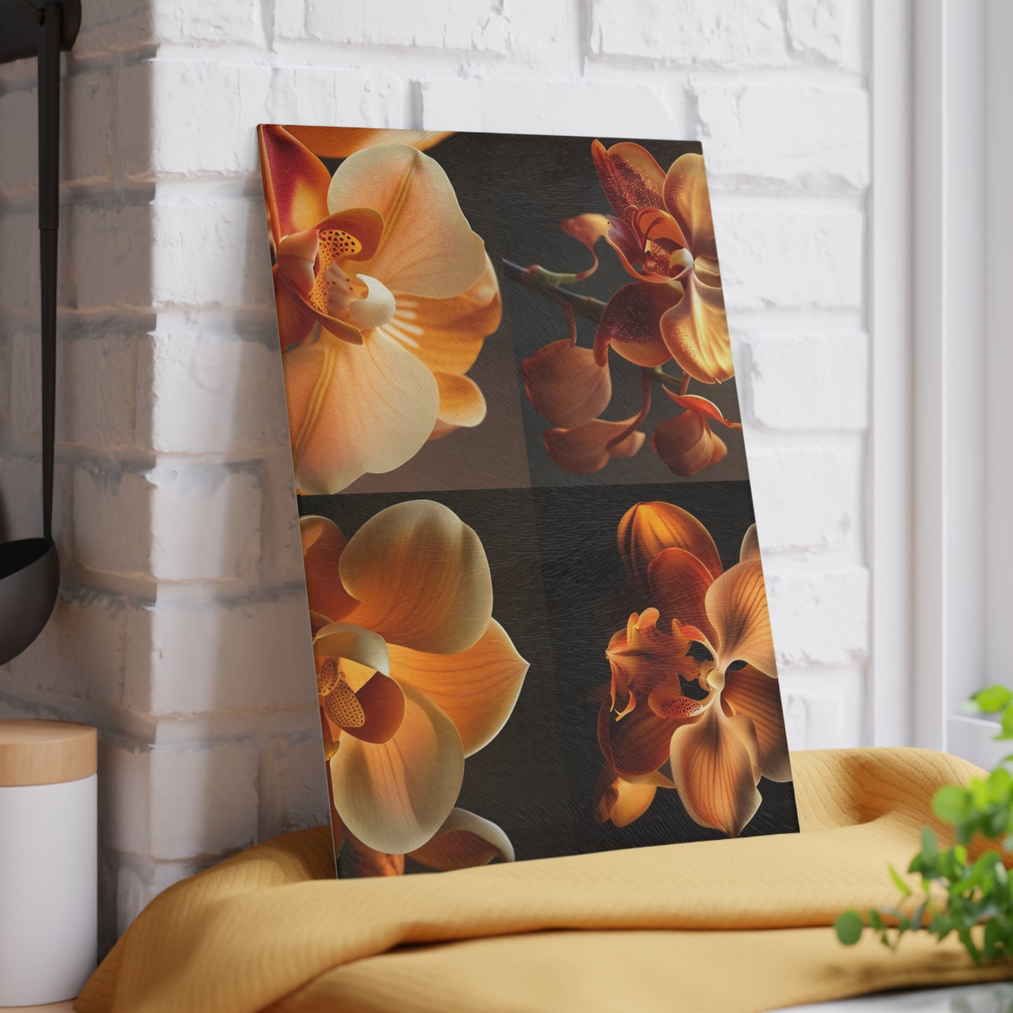 Glass Cutting Board Orange Orchid 5