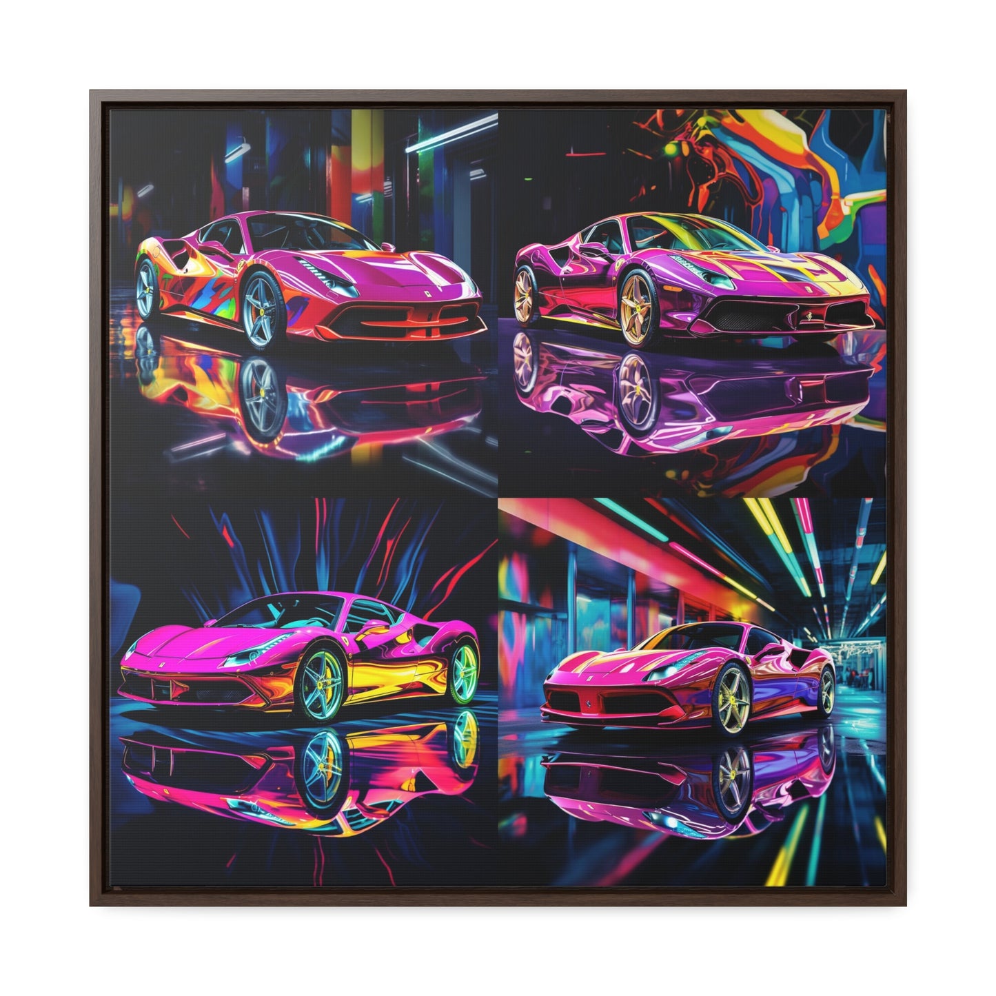 Gallery Canvas Wraps, Square Frame Pink Macro Ferrari 5