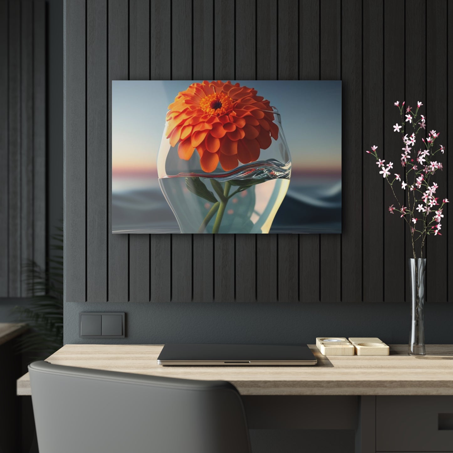 Acrylic Prints Orange Zinnia 4