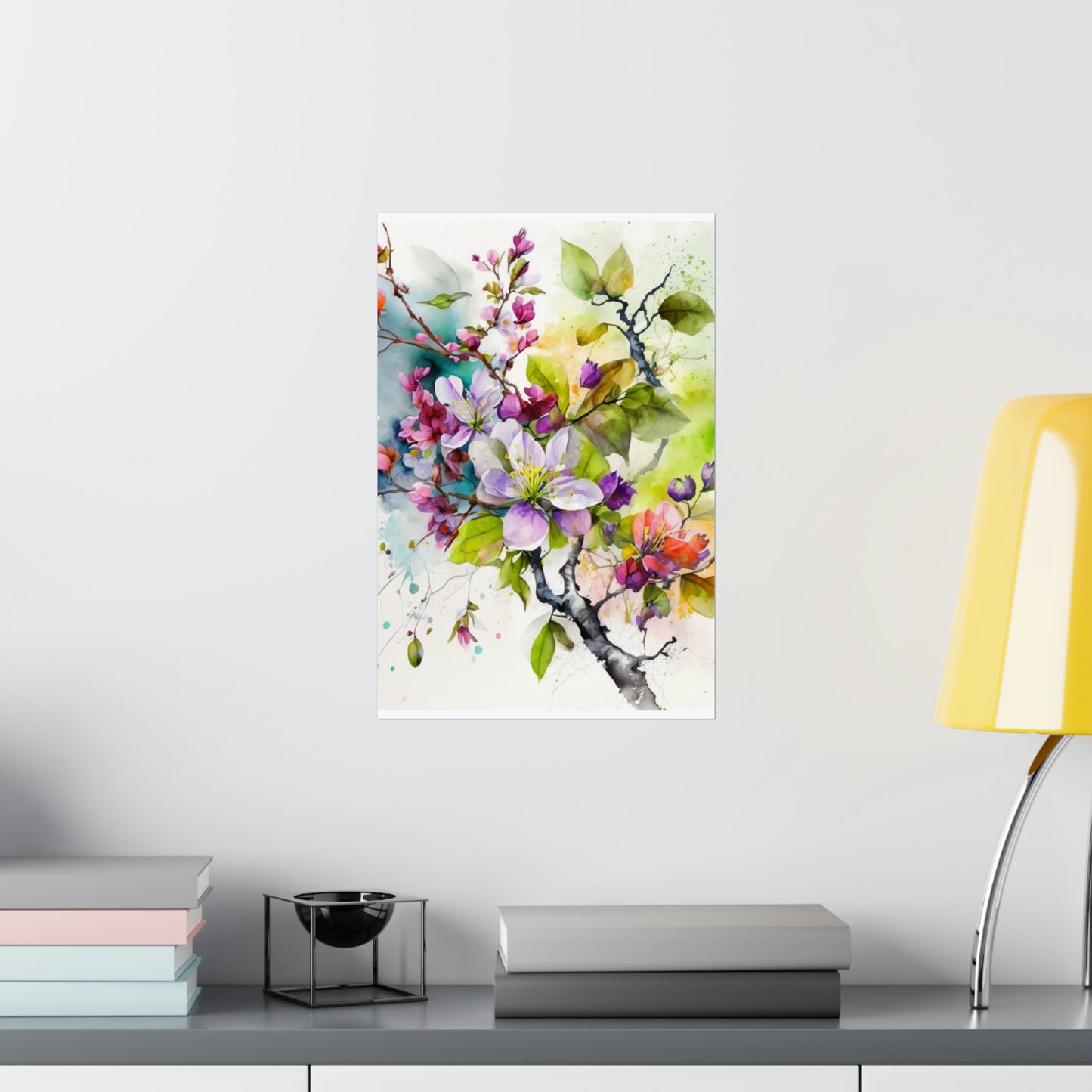 Premium Matte Vertical Posters Mother Nature Bright Spring Colors Realistic Watercolor 4